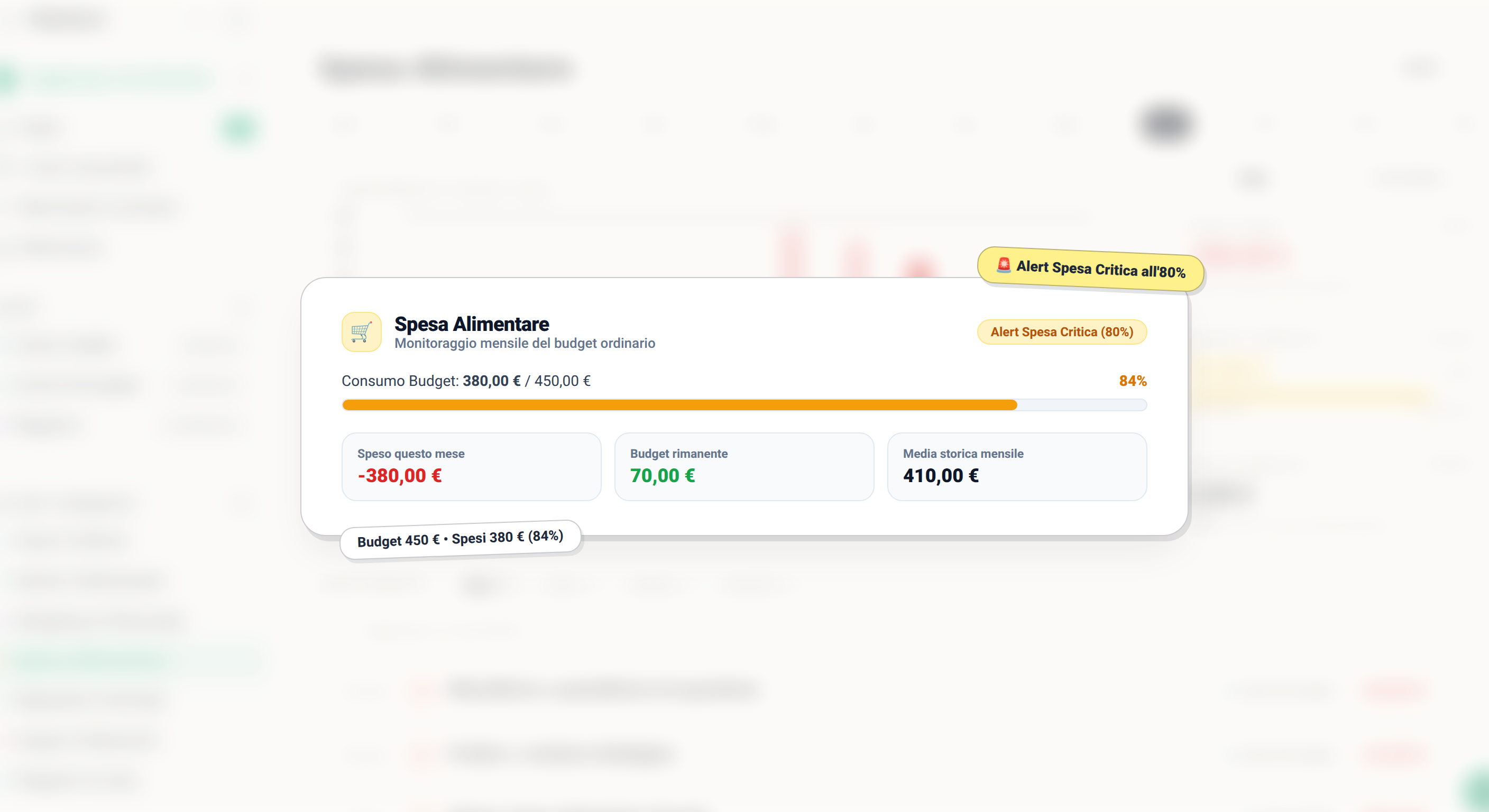 Come leggere i grafici di spesa, impostare il budget e usare il forecast in Saveist