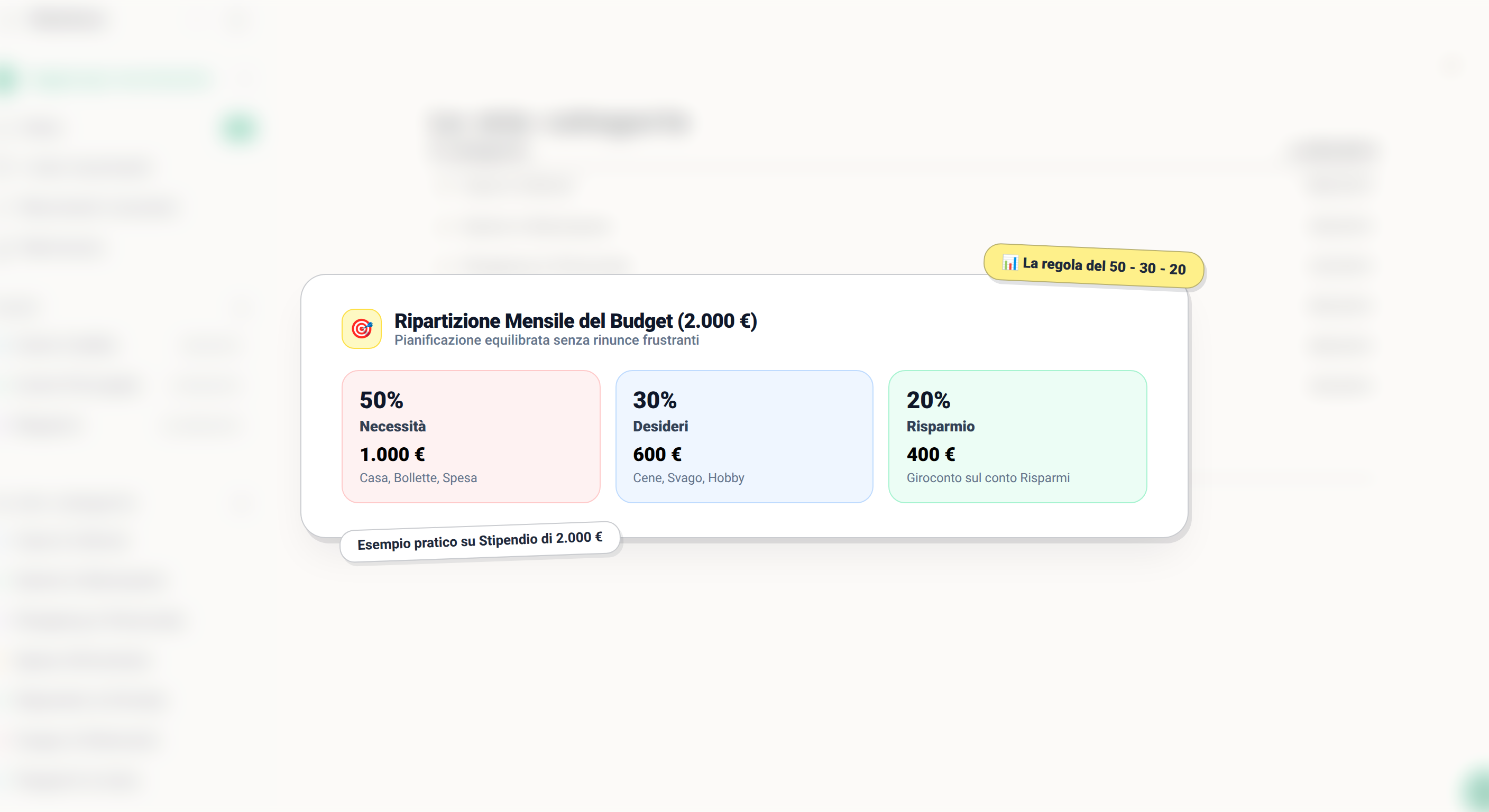 Regola 50-30-20: come applicarla con Saveist (Esempio Pratico)